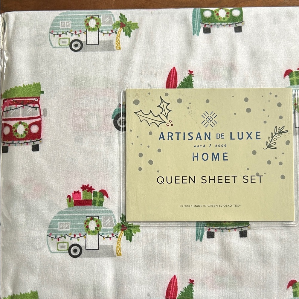 Artisan de Luxe Christmas Camper Queen Sheet Set